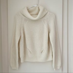Cream Knit Turtleneck Sweater
